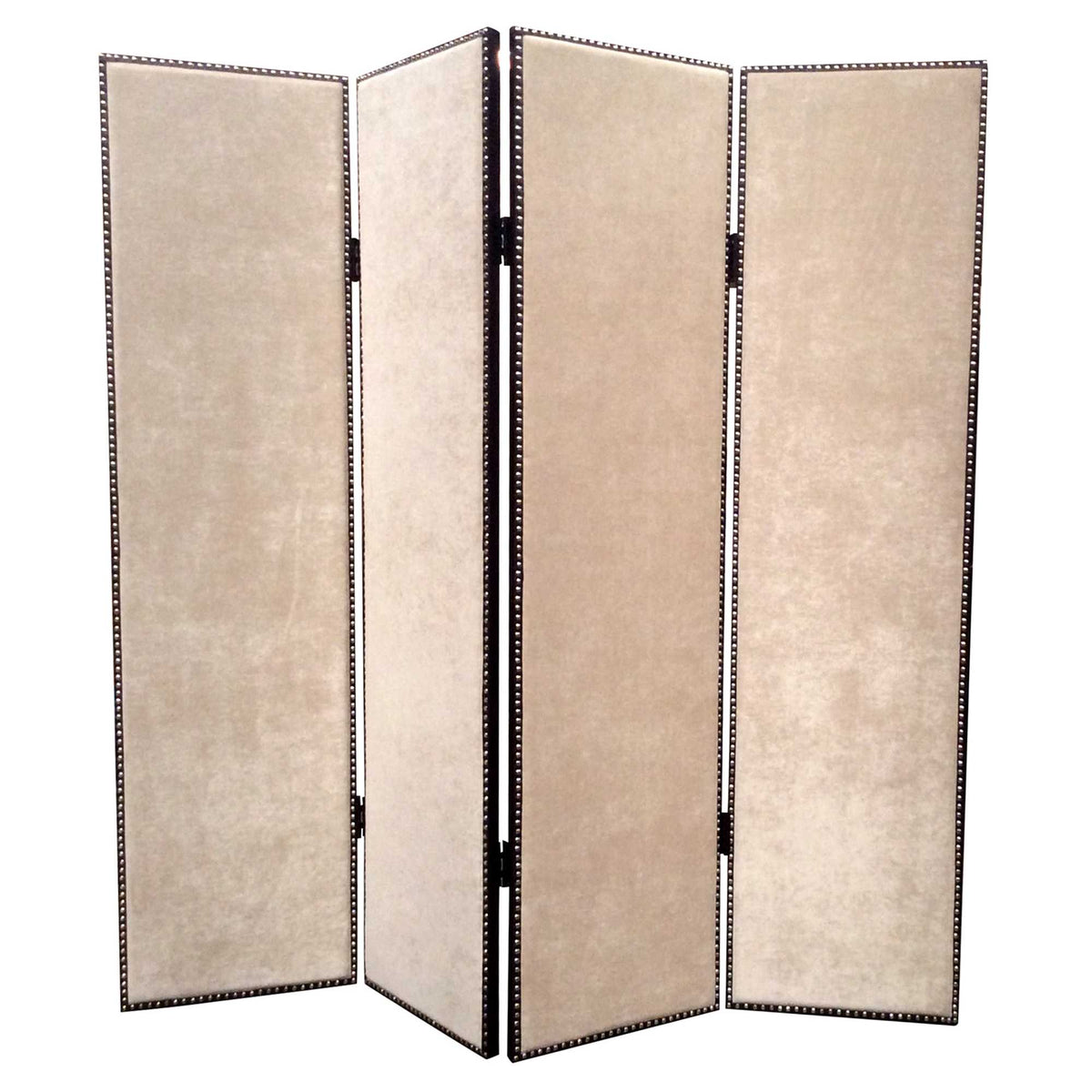 1 X 84 X 84 Beige Wood &amp; Fabric Chateau Screen