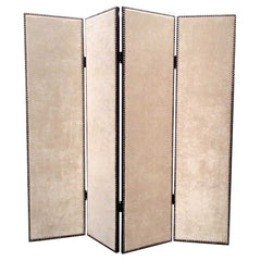 1 X 84 X 84 Beige Wood &amp; Fabric Chateau Screen