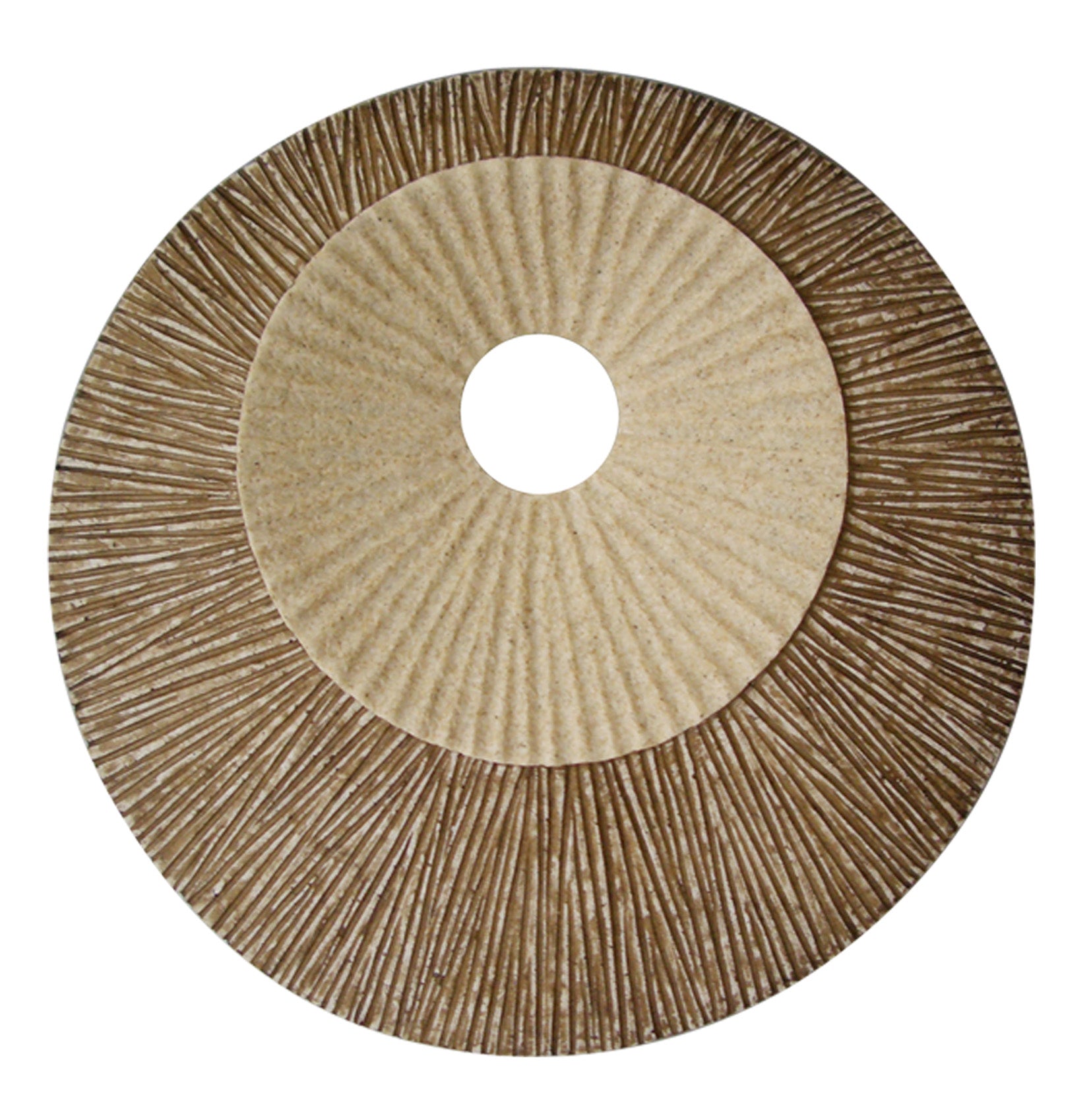 1 X 19 X 19 Brown Round Double Layer Ribbed Wall Plaque