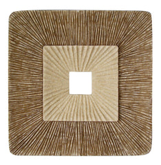 1 X 19 X 19 Brown Concave Square Double Layer Ribbed Wall Plaque