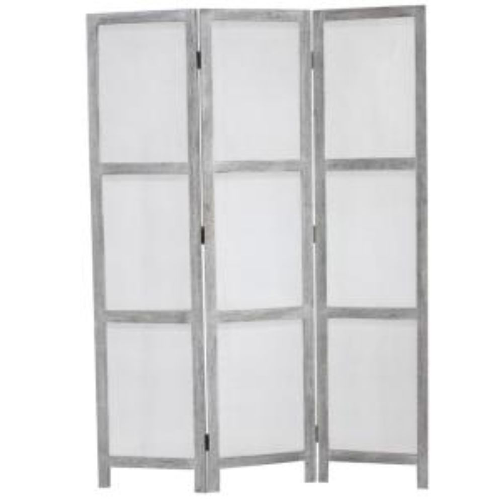 1" X 53" X 67" Gray Wood Breezer Mesh Screen