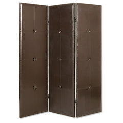 1" X 60" X 72" Brown Faux Leather Screen