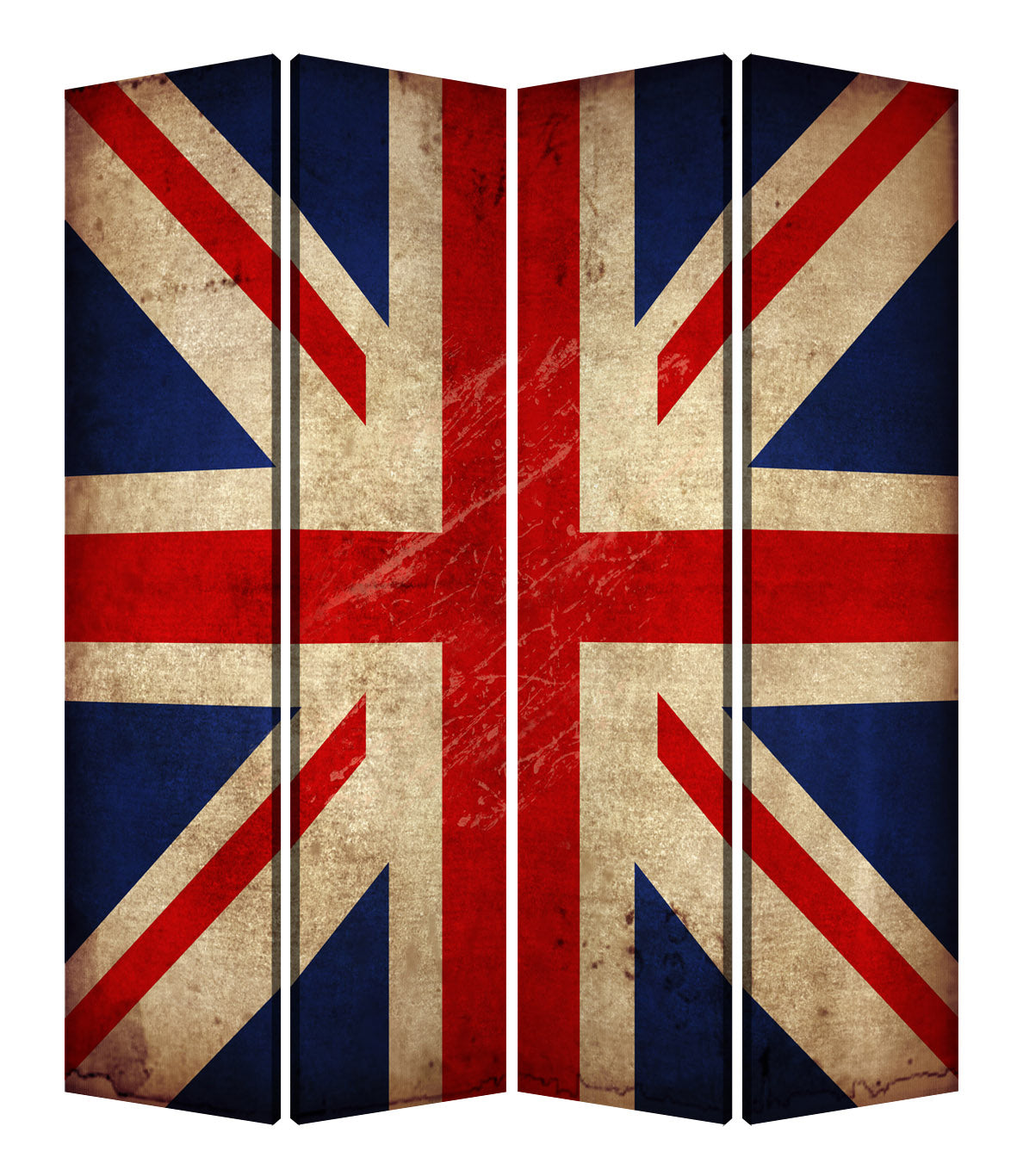 1 X 84 X 84 Multi Color Wood Canvas Union Jack Screen