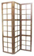 1 X 63 X 84 Brown Wood Mirror Screen