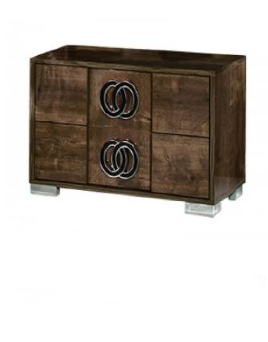 20" Mdf Veneer And Chrome Nightstand