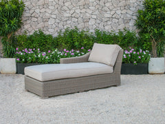 30" Aluminum Wood And Rattan Sectional Sofa Set