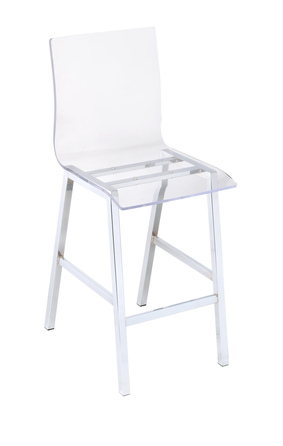 19" X 16" X 39" Acrylic And Chrome Counter Height Chair