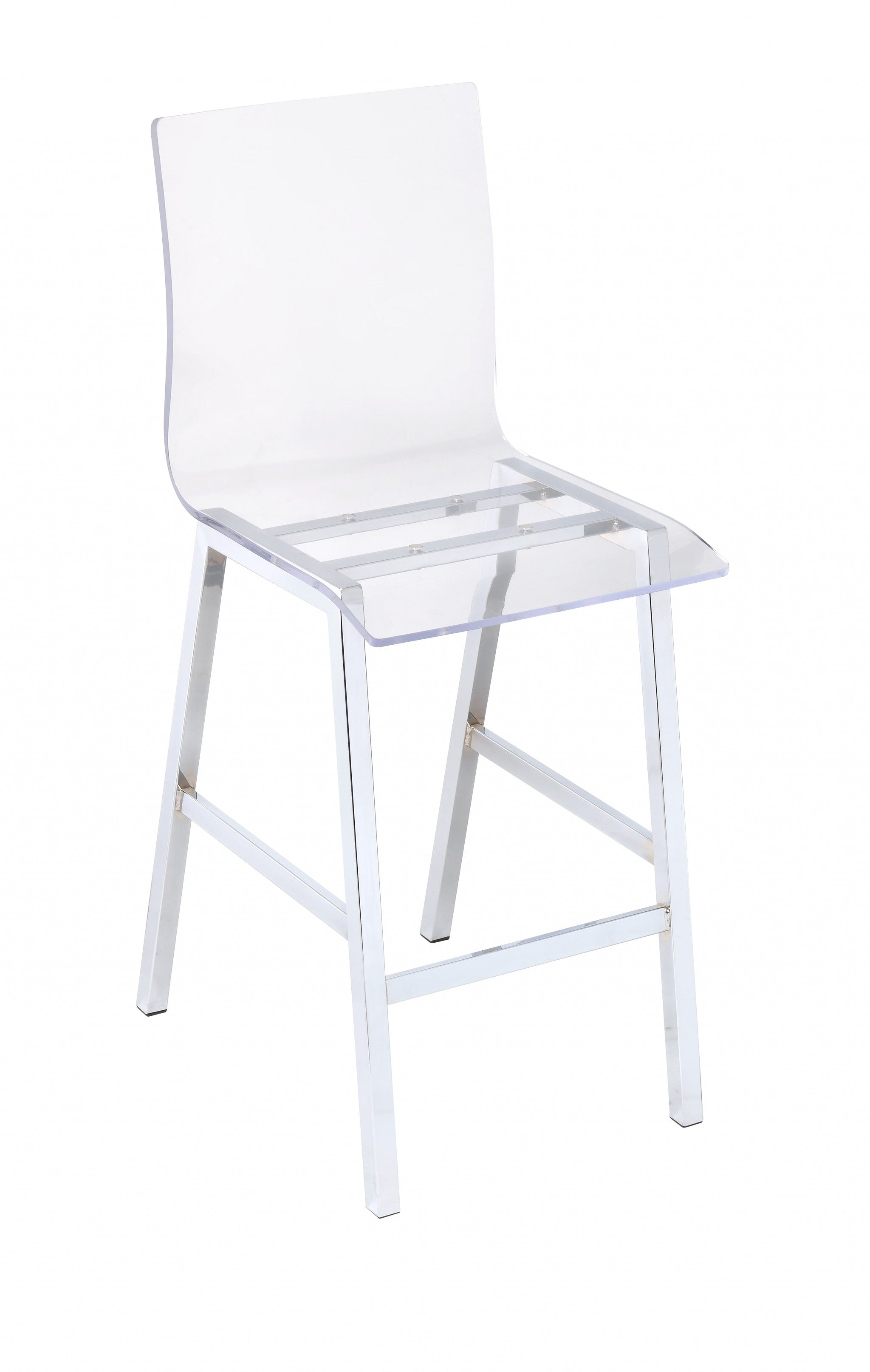 19" X 16" X 39" Acrylic And Chrome Counter Height Chair