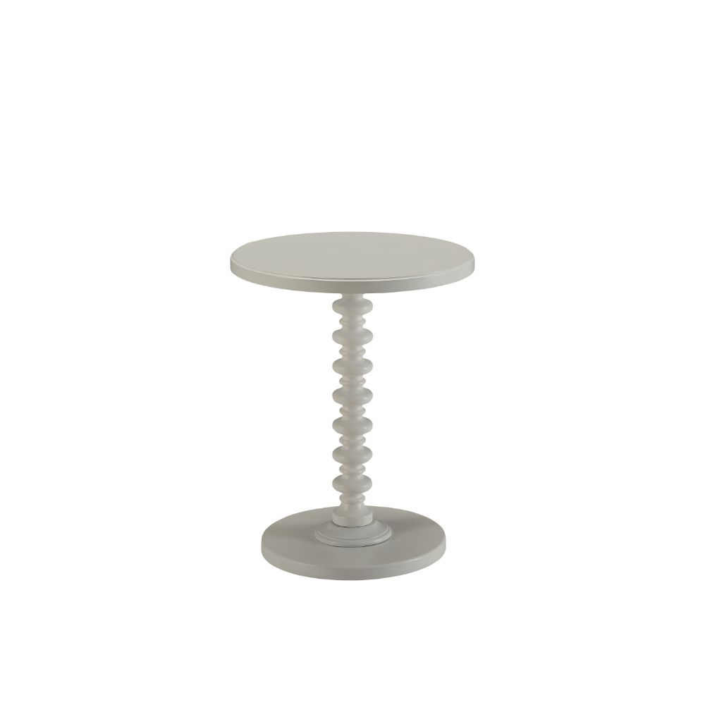 Fun White Wood Pedestal End Table