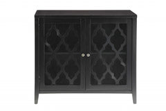 34" X 15.4" X 30" Black Mdf Cabinet