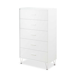32" White Manufactured Wood Five Drawer Standard Chest