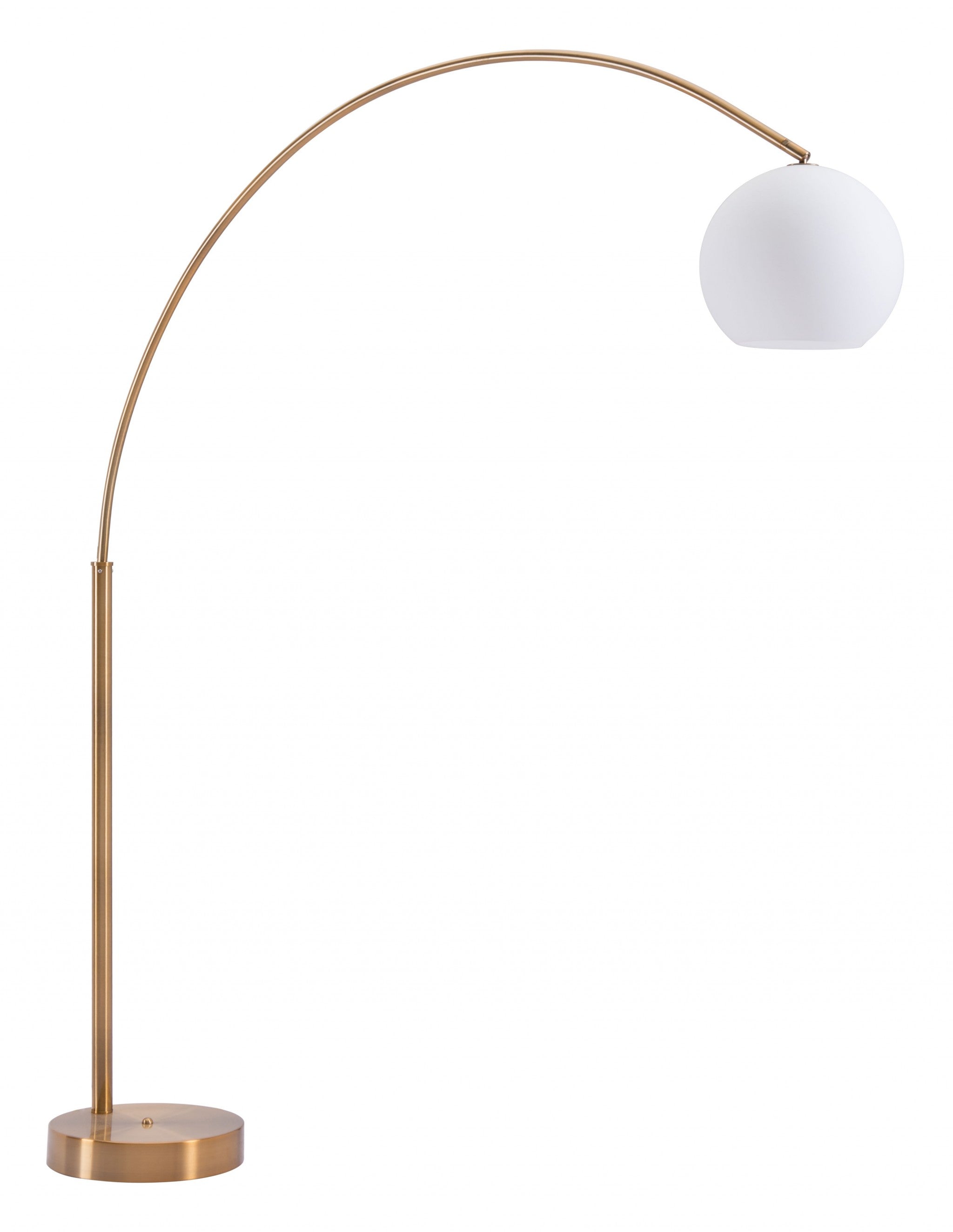 Brushed Brass Modern Arc Floor Lamp