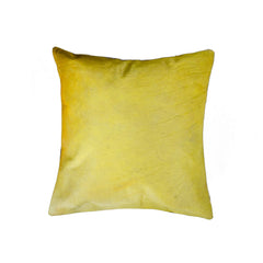 18" X 18" X 5" Yellow Cowhide Pillow