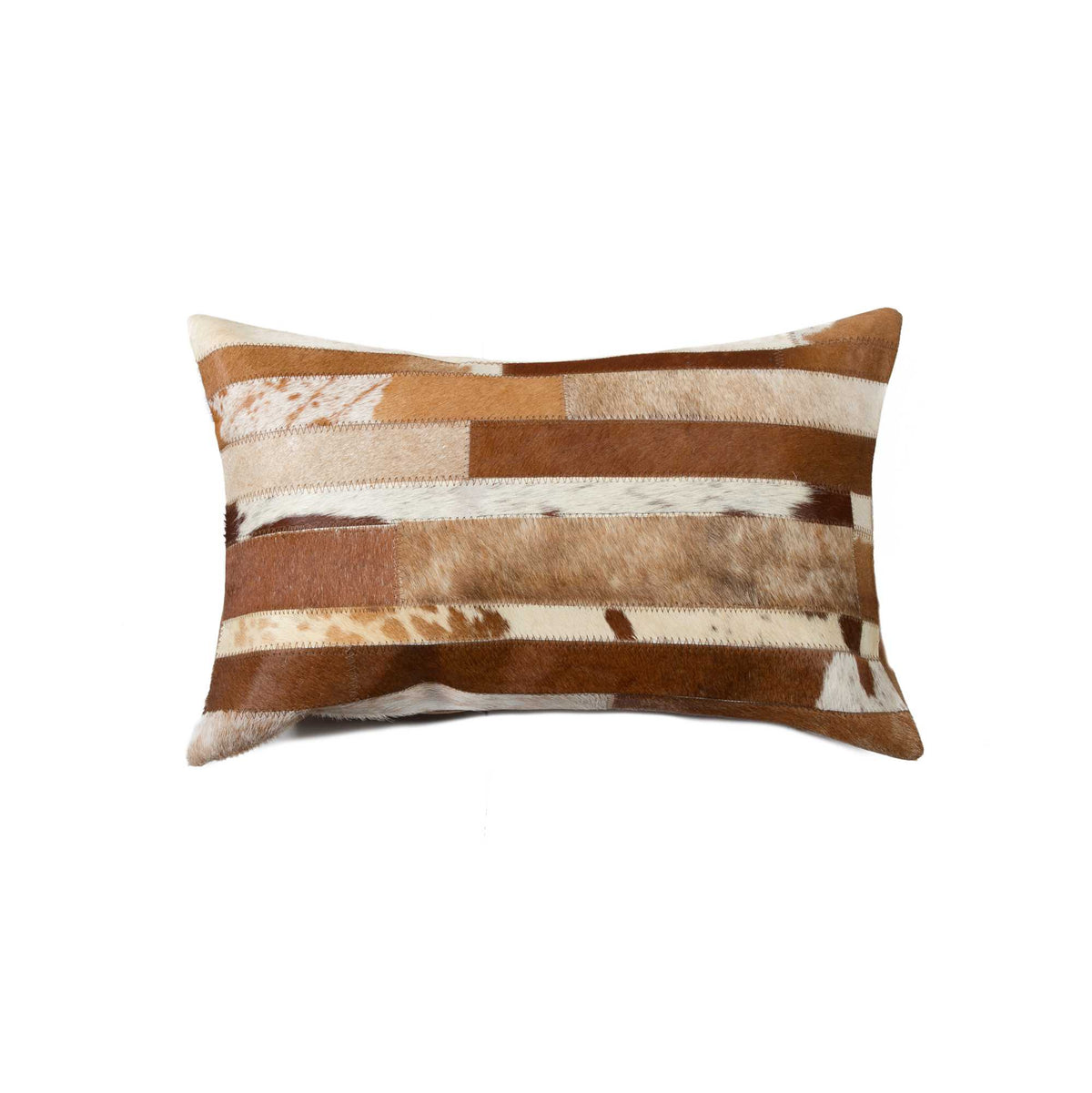 12" X 20" X 5" Brown And White Pillow