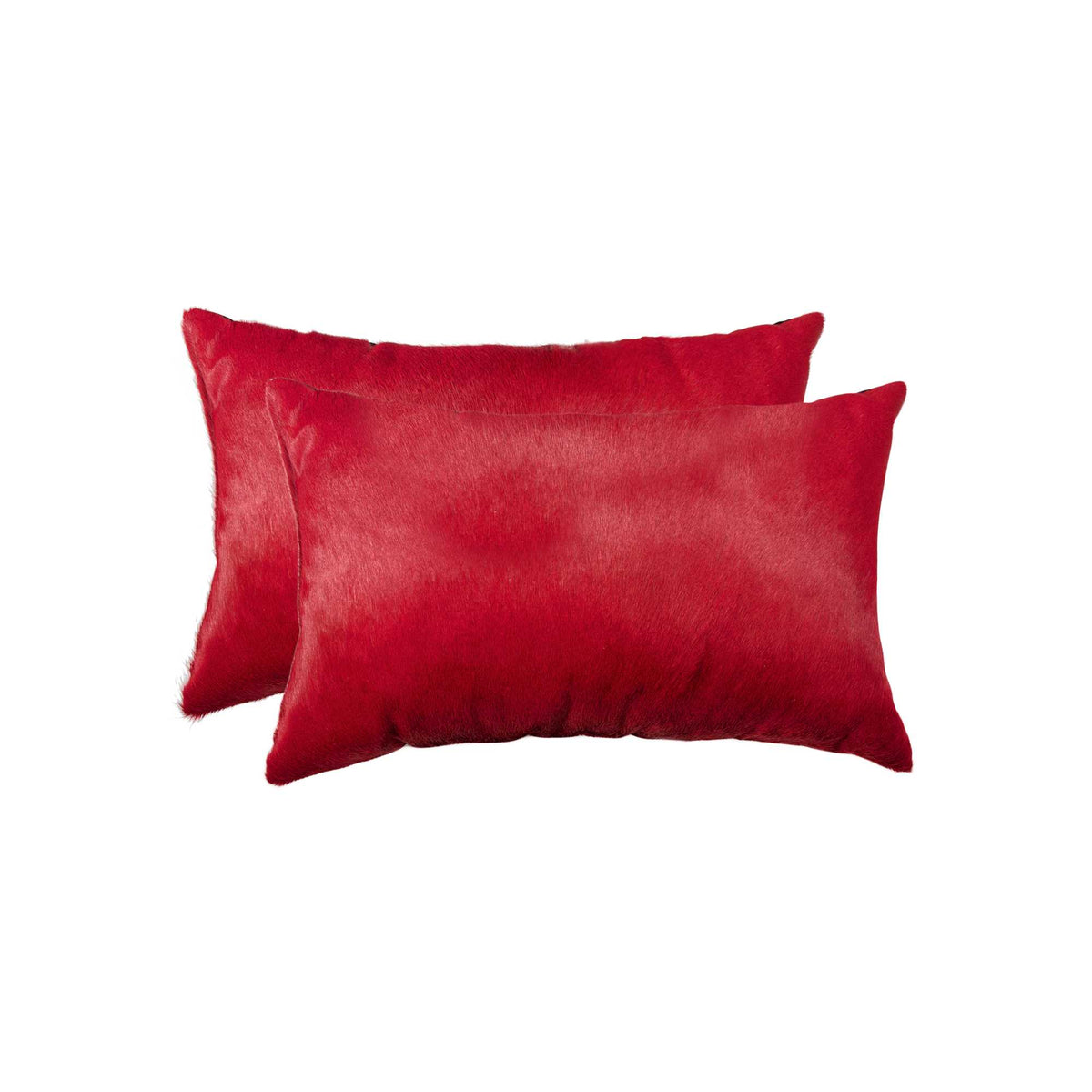 12" X 20" X 5" Wine Cowhide Pillow 2 Pack