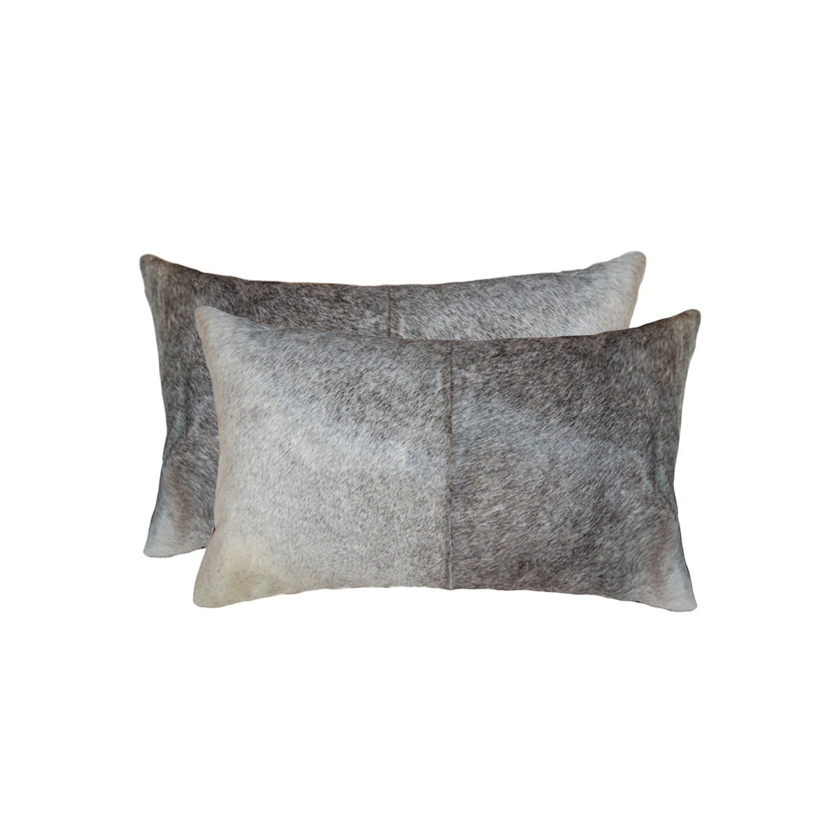 12" X 20" X 5" Salt And Pepper Gray And White Cowhide Pillow 2 Pack