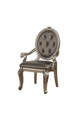 24" X 24" X 42" 2Pc Pu Leather Antique Champagne Arm Chair
