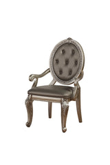 24" X 24" X 42" 2Pc Pu Leather Antique Champagne Arm Chair