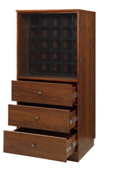 24" Brown Standard Display Stand With Three Drawers