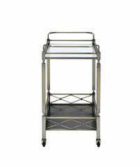 32" X 16" X 30" Antique Brass Metal Serving Cart