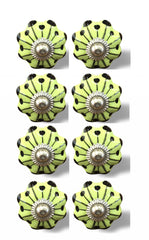 1.5" X 1.5" X 1.5" Lemon Black And Silver Knobs 8 Pack