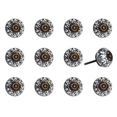 1.5" X 1.5" X 1.5" Black White Copper Knobs 12 Pack