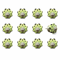 1.5" X 1.5" X 1.5" Yellow Green And Silver Knobs 12 Pack