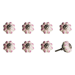 1.5" X 1.5" X 1.5" Hues Of Cream Pink And Silver Knobs 8 Pack