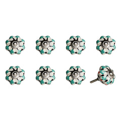 1.5" X 1.5" X 1.5" Hues Of White Green And Black Knobs 8 Pack