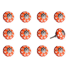 1.5" X 1.5" X 1.5" Orange White And Silver Knobs 12 Pack