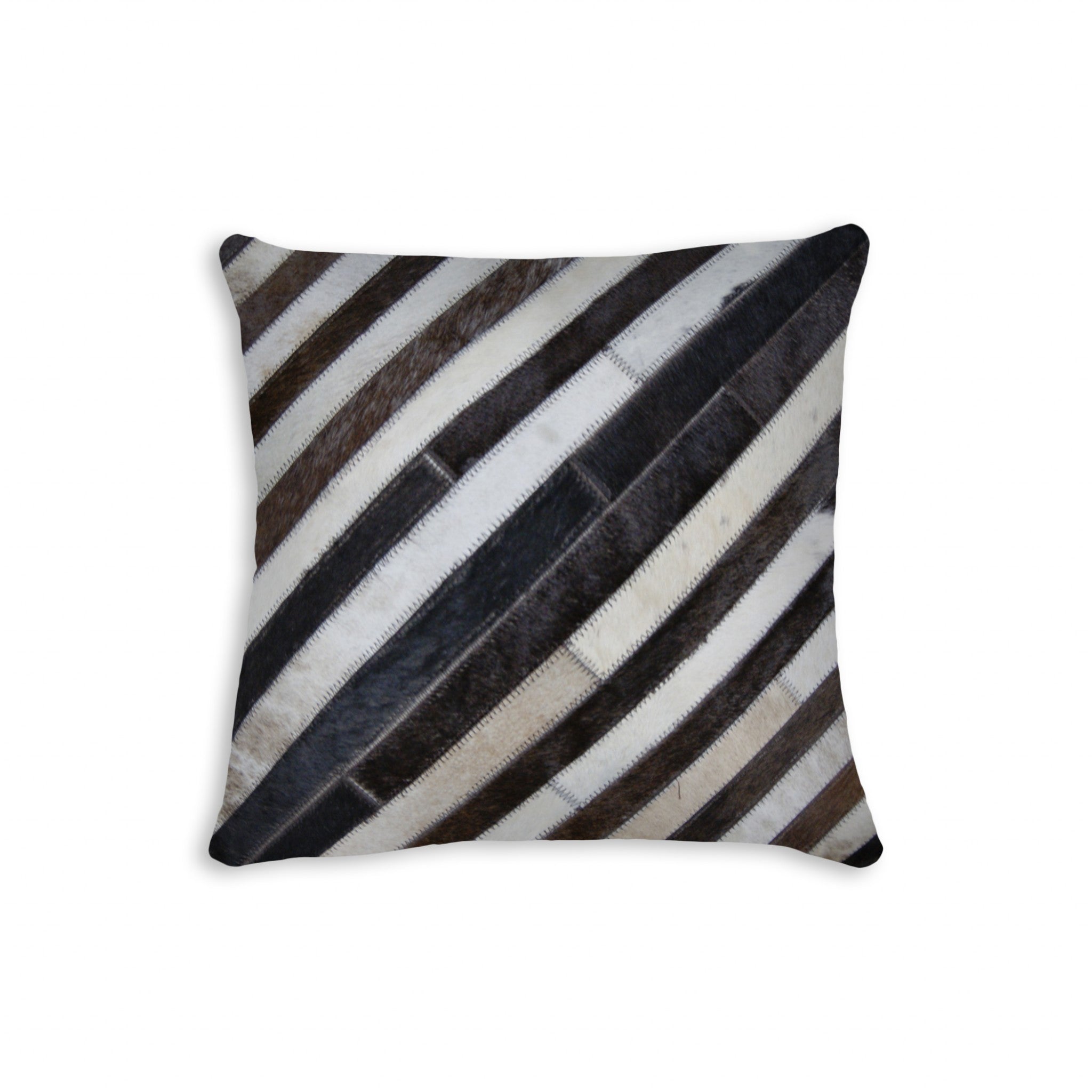 18" X 18" X 5" Fabulous Chocolate And Torino Kobe Cowhide Pillow