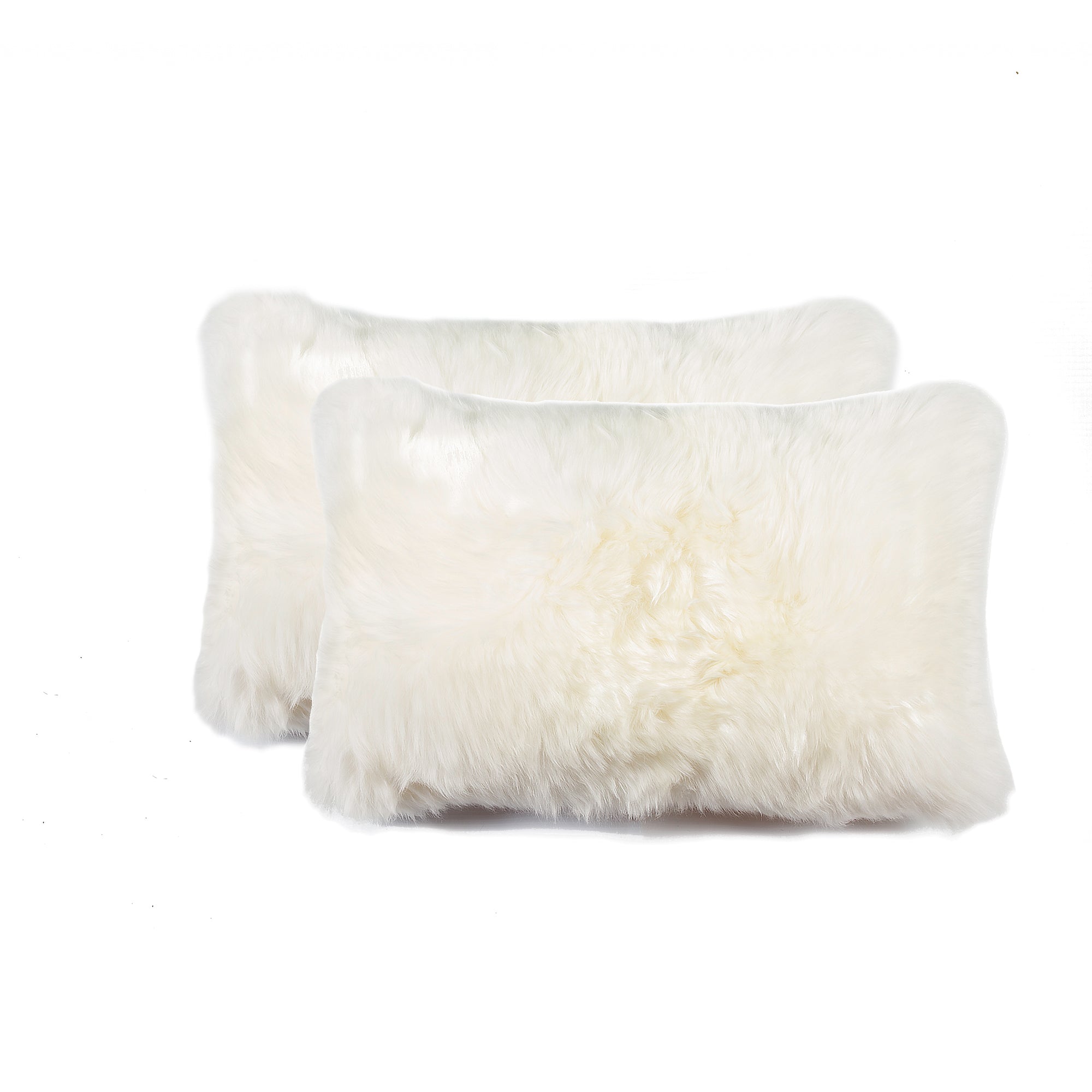 12" X 20" X 5" Natural Sheepskin Pillow 2Pcs