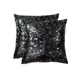 18" X 18" X 5" Silver And Black Torino Quattro Pillow 2 Pack