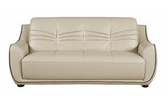 36" Elegant Beige Leather Sofa