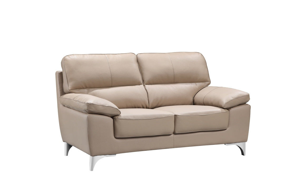 37" Classy Beige Leather Loveseat