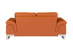 96" Lovely Camel Leather Sofa Set