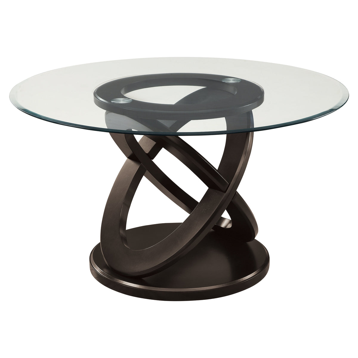 48" X 48" X 30.5" Espresso Clear Glass Solid Wood Tempered Glass Tempered Glass Dining Table