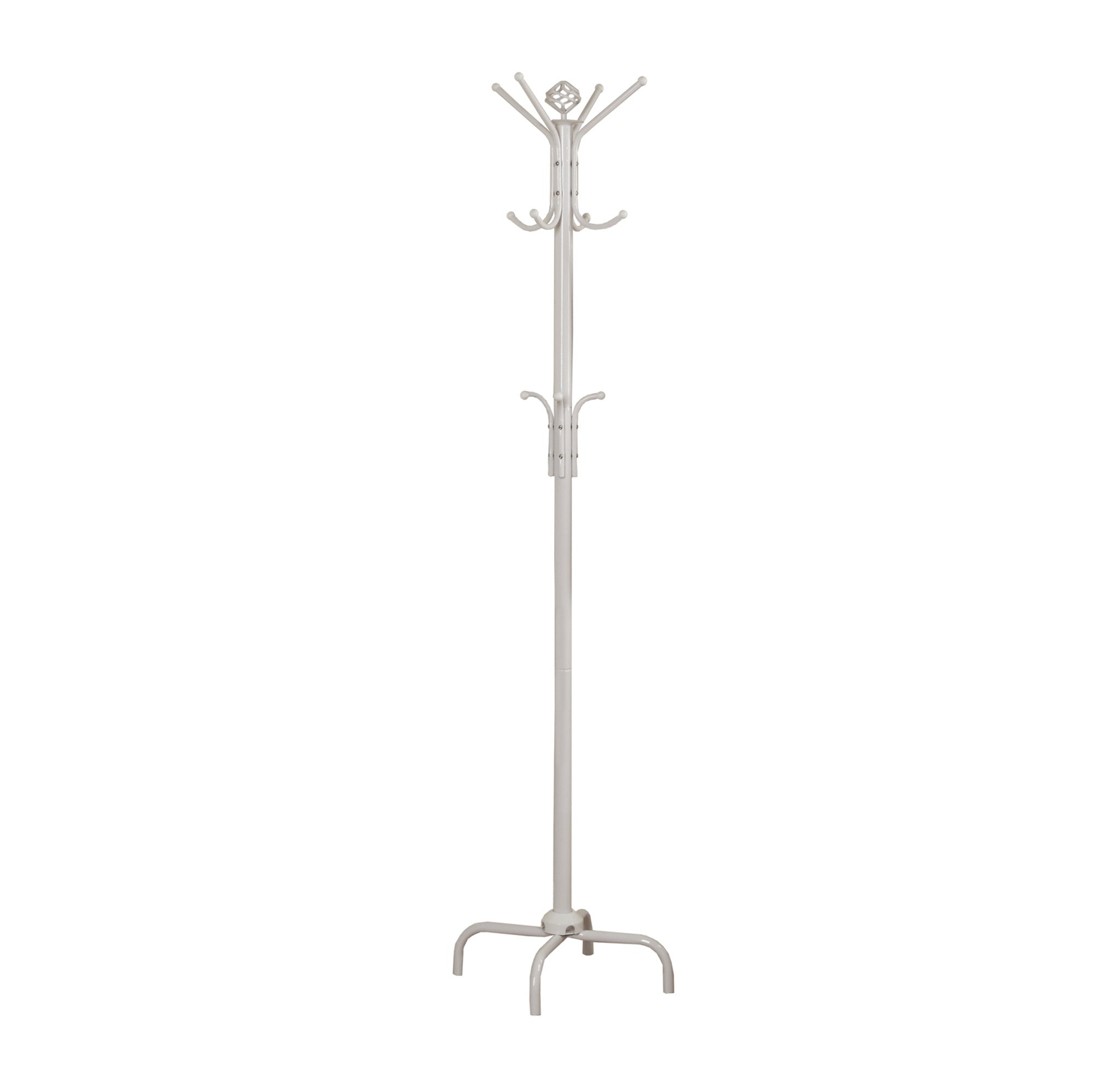 19" X 19" X 70" White Metal Coat Rack