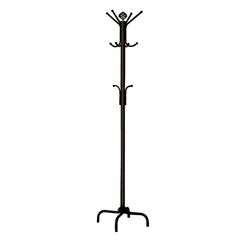 19" X 19" X 70" Black Metal Coat Rack