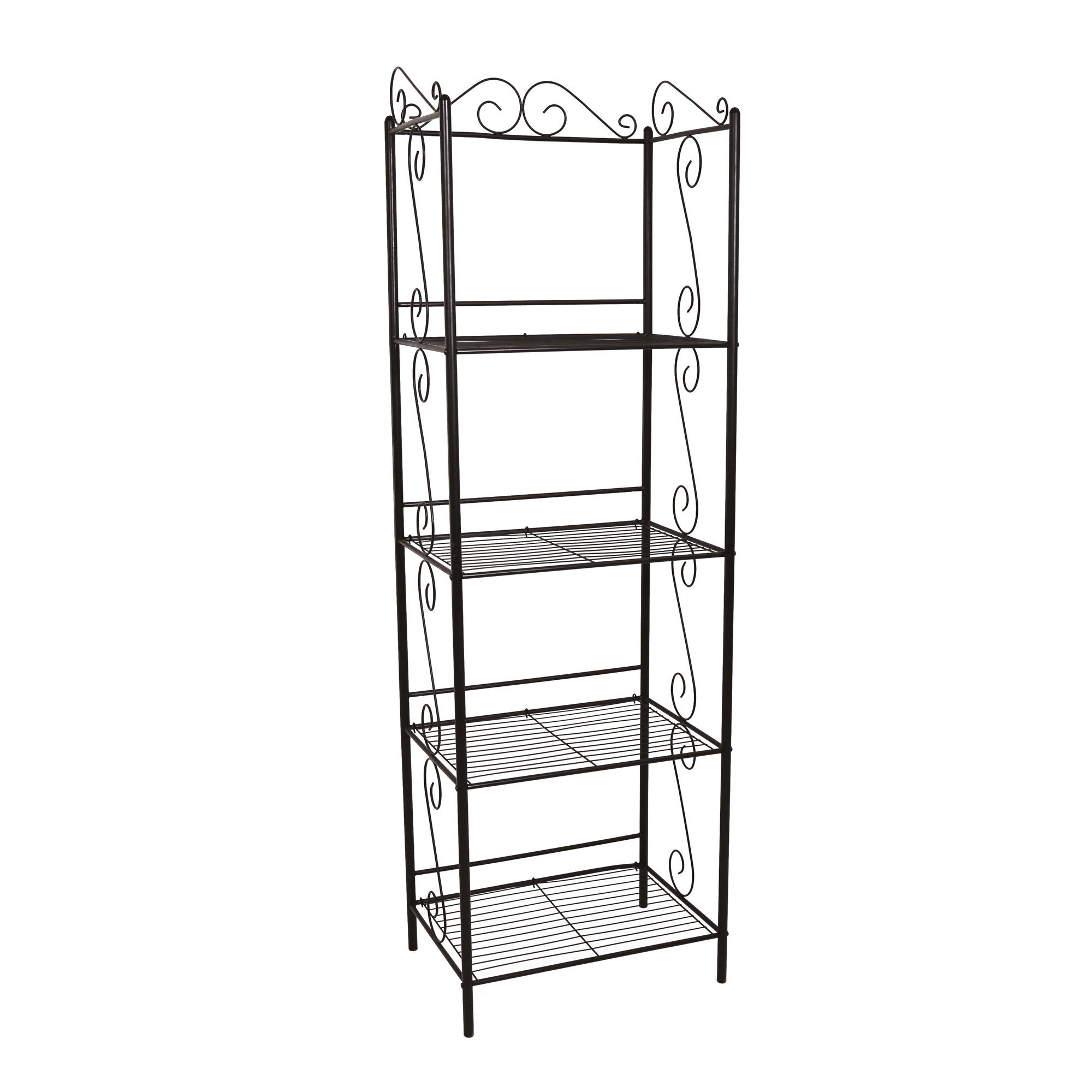 70" Brown Metal Nine Tier Etagere Bookcase