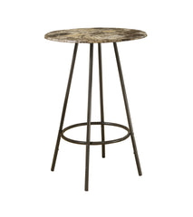 30" Beige And Brown Rounded Manufactured Wood Bar Table