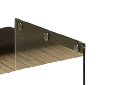 22" X 44" X 16" Dark Taupe Tempered Glass Coffee Table