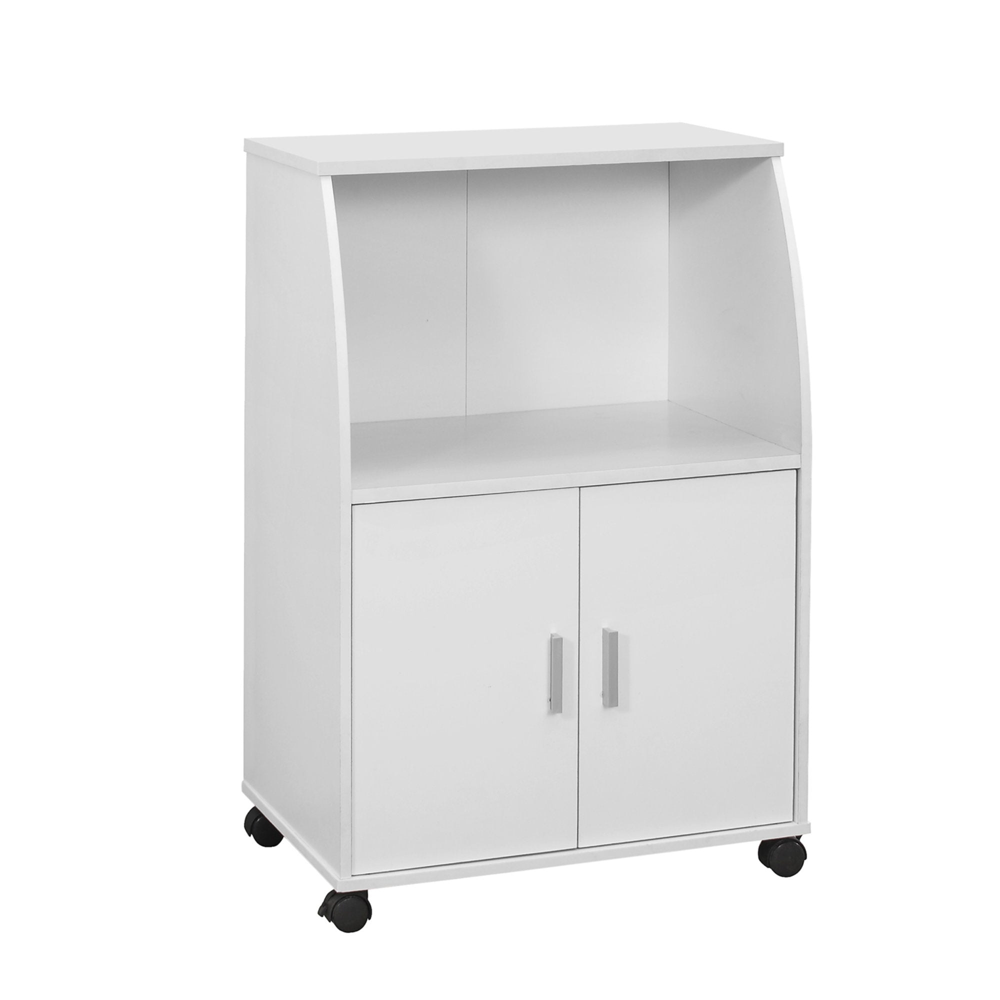 15.25" X 22" X 33" White Particle Board Laminate Kitchen Cart