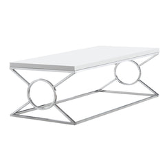 22" X 44" X 18.5" White Metal Coffee Table