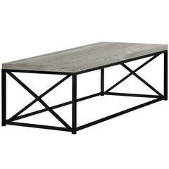 22" X 44" X 17" Grey Black Particle Board Metal Coffee Table