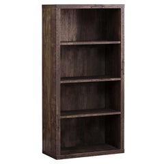 48" Brown Four Tier Standard Bookcase