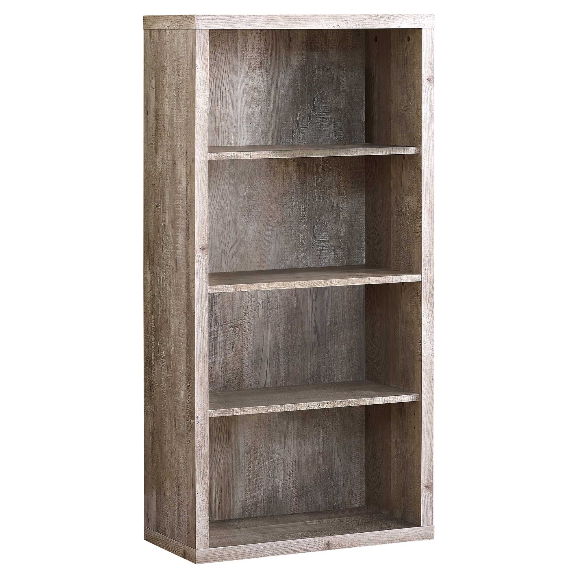 48" Taupe Four Tier Standard Bookcase