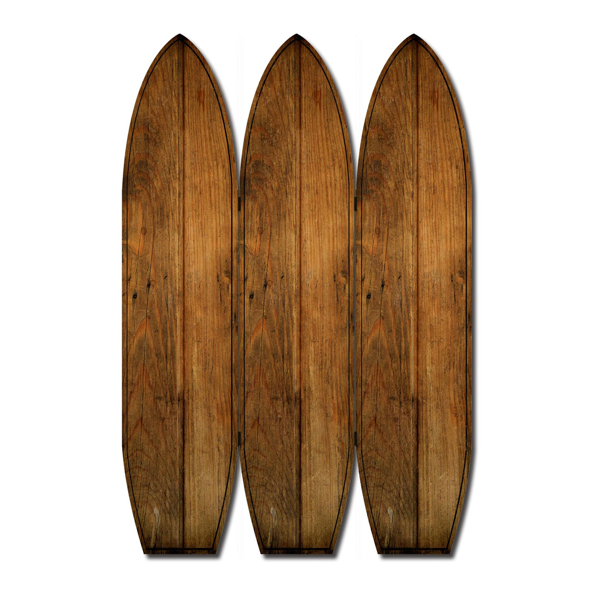 47 X 1 X 71 Brown Wood Coastal Surfboard Screen