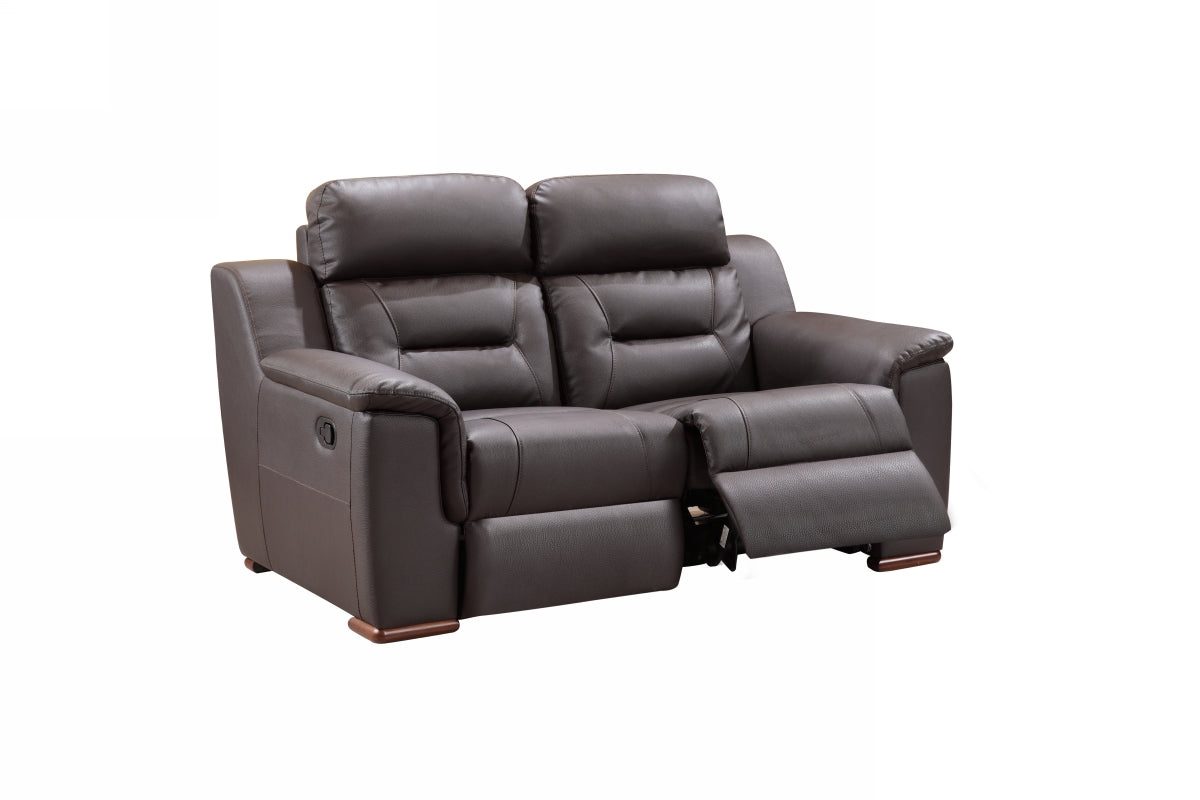 67'" X 41'" X 41'" Modern Brown Leather Loveseat