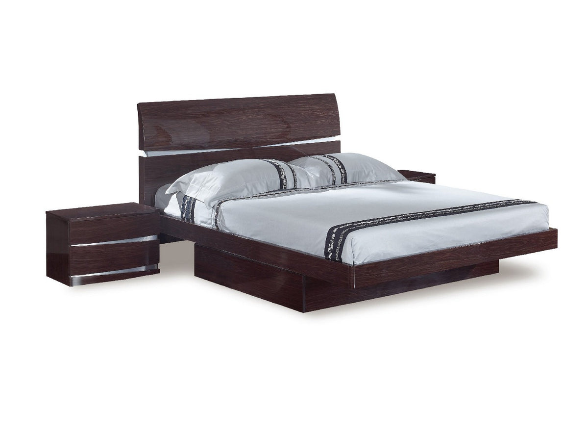 80'" X 79'" X 42.5'" Modern Eastern King Wenge High Gloss Bed